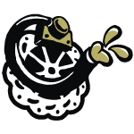 Brakes icon in black and gold for Synch electric bikes