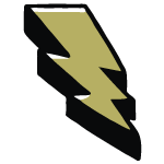 Lightening bolt icon in gold and black for Synch electric bikes