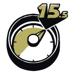 15.5 mph icon in gold and black for Synch electric bikes