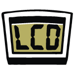 LCD display icon in black and gold for Synch electric bikes