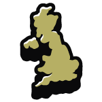 UK icon in black and gold for Synch electric bikes